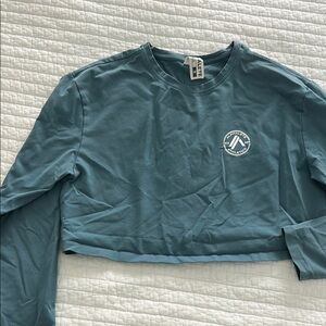 Alphalete Teal Long Sleeve Crop Top